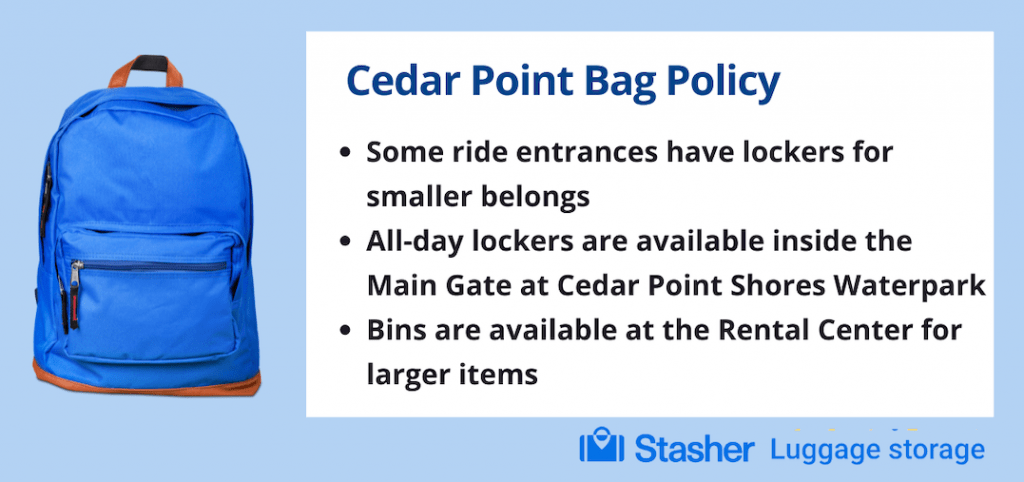 can you bring a backpack to cedar point?